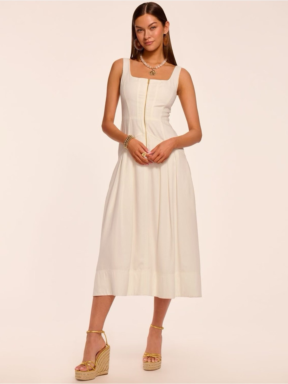 Ramy Brook Moira Zip Front Midi Dress, XS S M L